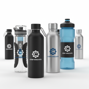 Branded water bottles (sports, gym, aluminium, stainless steel)